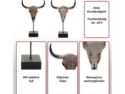 Vente-unique Standbeeld-Decoratief Staand Figuur Koeienschedel Mcw-D30