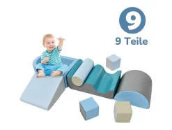 Vente-unique Spel Voor Binnen-9-Delige Bouwstenen Voor Hardlopen En Klimmen. Bouwstenen Voor Kinderen. Trappen, Glijbaan En Ballenbad Voor Kleuters En Baby'S, Zachte, Kleurrijke Bouwstenen. Zonder Bal.