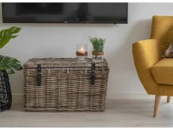 Vente-unique Opbergaccessoire-Demsy Opbergdozen 3 Stk. In Kubu Grijs Met Leren Hengsels.
