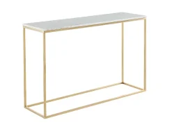 PASCAL MORABITO Sidetable-Design Sidetable Aretha - Marmer En Metaal - Wit En Goudkleurig - Van
