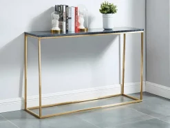 PASCAL MORABITO Sidetable-Design Sidetable Aretha - Marmer En Metaal - Zwart En Goudkleurig - Van