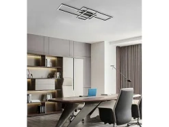 OZAIA Plafondlamp-Design-Plafondlamp Met Ledverlichting Van Aluminium En Metaal - L104 X H42 Cm - Zwart - Harlow