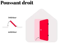 Vente-unique Voordeur-Deur Van Geglazuurd Staal En Inox H.207 X B.100 Cm Antraciet - Links Duwen - Trofa