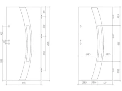 Vente-unique Voordeur-Deur Van Geglazuurd Staal En Inox H.207 X B.100 Cm Antraciet - Links Duwen - Trofa