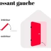 Vente-unique Voordeur-Deur Van Geglazuurd Staal En Inox H.207 X B.100 Cm Antraciet - Rechts Duwen - Braga