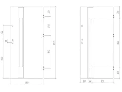 Vente-unique Voordeur-Deur Van Geglazuurd Staal En Inox H.207 X B.100 Cm Antraciet - Rechts Duwen - Braga