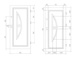 Vente-unique Voordeur-Deur Van Geglazuurd Staal En Inox H.207 X B.100 Cm Antraciet - Links Duwen - Covas