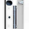 Vente-unique Voordeur-Deur Van Massief Staal En Inox H.207 X B.100 Cm Antraciet - Links Duwen - Naxara