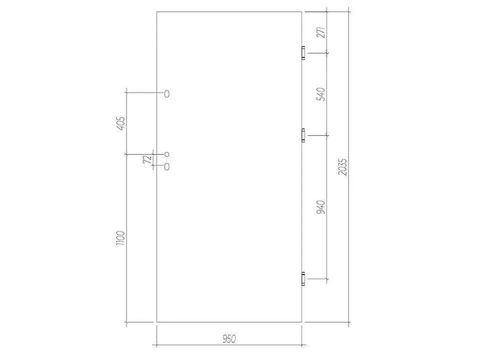 Vente-unique Voordeur-Deur Van Staal H.207 X B.100 Cm Wit - Links Duwen - Agueda