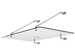 Vente-unique Luifel En Afdak-Deurluifel Van Roestvrij Staal 150 X 100 Cm Plat En Kantelbaar, Zilver - Rami
