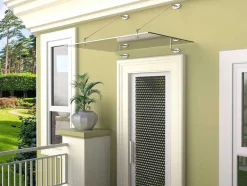 Vente-unique Luifel En Afdak-Deurluifel Van Roestvrij Staal 150 X 100 Cm Plat En Kantelbaar, Zilver - Rami
