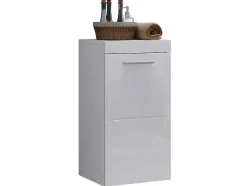 Trendteam Muurkast Badkamer-Devon Badkamerkast 1 Deur Wit, Wit Hoogglans.
