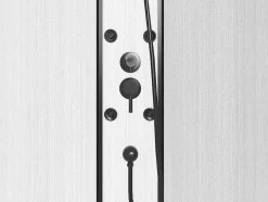 Shower & Design Douchecabine-Douchecabine Met Massagefunctie Van Bamboevezel - Mat Zwart - L80 X B80 X H225 Cm - Zalifa