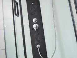 Shower & Design Douchecabine-Douchecabine Met Massagestralen Primea - 2 Zones Met Massagestralen - L90 X D90 X H215 Cm - Tropische Regenfunctie En Handdouchekop