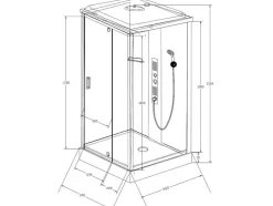 Shower & Design Douchecabine-Douchecabine Met Massagestralen Primea - 2 Zones Met Massagestralen - L90 X D90 X H215 Cm - Tropische Regenfunctie En Handdouchekop