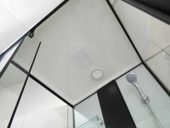 Shower & Design Douchecabine-Douchecabine Met Massagestralen Primea - 2 Zones Met Massagestralen - L90 X D90 X H215 Cm - Tropische Regenfunctie En Handdouchekop