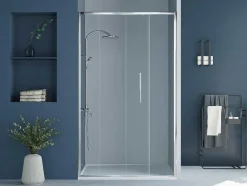 Shower & Design Douchewand-Douchedeur In Industriele Stijl - Chroom - 120 X 195 Cm - Toroni