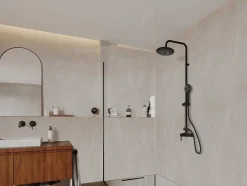 Shower & Design Douchekolom-Douchekolom Aita Van Mat Zwart Roestvrij Staal - 127 Cm