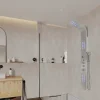 Shower & Design Douchekolom-Douchekolom Felicita Met Thermostaatkraan, Balneotherapie En Led-Verlichting - 20*165 Cm