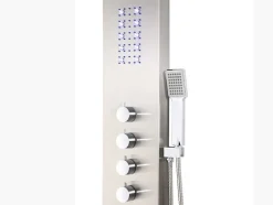 Shower & Design Douchekolom-Douchekolom Felicita Met Thermostaatkraan, Balneotherapie En Led-Verlichting - 20*165 Cm