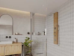 Shower & Design Douchekolom-Douchekolom Met Massagestralen Solal Van Bamboe - 20 X 140Cm