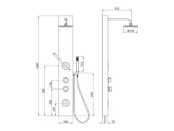 Shower & Design Douchekolom-Douchekolom Met Massagestralen Solal Van Bamboe - 20 X 140Cm