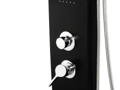 Shower & Design Douchekolom-Douchekolom Met Massagestralen Kourbea - Zwart - 20 X 132 Cm