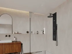 Shower & Design Douchekolom-Douchekolom Met Massagestralen Jubida - Zwart - 20*130 Cm