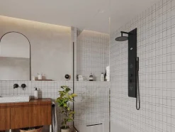 Shower & Design Douchekolom-Douchekolom Met Massagestralen Jubida - Zwart - 20*130 Cm