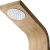 Shower & Design Douchekolom-Douchekolom Met Massagestralen Tissia, Tropische Regen En Paneel Van Bamboe - 20 X 140 Cm