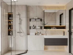 Shower & Design Douchekolom-Douchekolom Met Thermostaatkraan Van Verchroomd Roestvrij Staal Ateya - 126 Cm