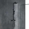 Shower & Design Douchekolom-Douchekolom Peneda Van Mat Zwart Roestvrij Staal - 125 Cm
