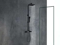 Shower & Design Douchekolom-Douchekolom Peneda Van Mat Zwart Roestvrij Staal - 125 Cm