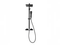 Shower & Design Douchekolom-Douchekolom Peneda Van Mat Zwart Roestvrij Staal - 125 Cm
