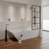 Shower & Design Badscherm-Douchescherm Met Draaisysteem Met Industriele Stijl - 70 X 140 Cm - Mat Zwart - Glas - Rivanon