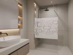 Shower & Design Douchewand-Douchewand Paulina Ii Gezeefdrukt Glas - 90 X 190 Cm