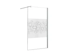 Shower & Design Douchewand-Douchewand Paulina Ii Gezeefdrukt Glas - 90 X 190 Cm