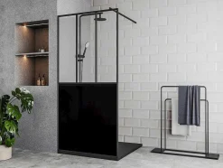 Shower & Design Douchewand-Douchewand Voor Inloopdouche Matzwart Industriele Stijl 100 X 200 Cm Urbanik