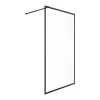Shower & Design Douchewand-Douchewand Voor Inloopdouche 100 X 200 Cm Matzwart Gehard Glas Amberi