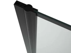 Shower & Design Badscherm-Draaibaar Badscherm Mat Zwart Werkplaats-Look - 80 X 140 Cm - Dolana