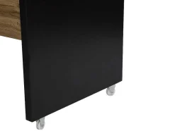 Vente-unique Barmeubel-Draaibaar Barmeubel Eldir - 2 Deuren, 1 Lade En 1 Nis - Mdf - Eiken & Zwart