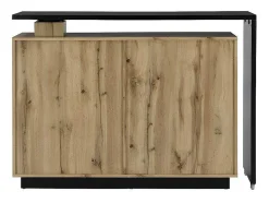 Vente-unique Barmeubel-Draaibaar Barmeubel Eldir - 2 Deuren, 1 Lade En 1 Nis - Mdf - Eiken & Zwart