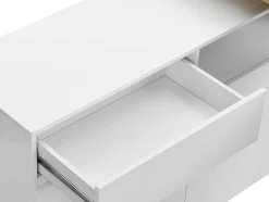 Vente-unique Barmeubel-Draaibaar Barmeubel Eldir- 2 Deuren, 1 Lade En 1 Nis - Mdf - Witgelakt & Eiken
