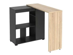 Vente-unique Barmeubel-Draaibaar Barmeubel Met Opbergruimte - Naturel En Antraciet - Saturne