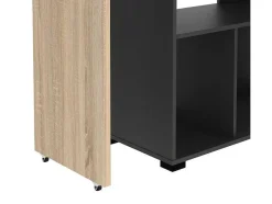 Vente-unique Barmeubel-Draaibaar Barmeubel Met Opbergruimte - Naturel En Antraciet - Saturne