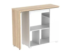 Vente-unique Barmeubel-Draaibaar Barmeubel Saturne - Wit En Eiken