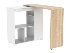 Vente-unique Barmeubel-Draaibaar Barmeubel Saturne - Wit En Eiken