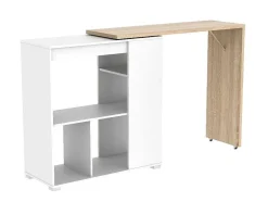 Vente-unique Barmeubel-Draaibaar Barmeubel Saturne - Wit En Eiken