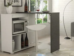Vente-unique Barmeubel-Draaibaar Barmeubel Saturne - Wit En Beton