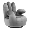 Vente-unique Handstoel-Draaibare Fauteuil Hand Catchy Van Fluweel - Antraciet
